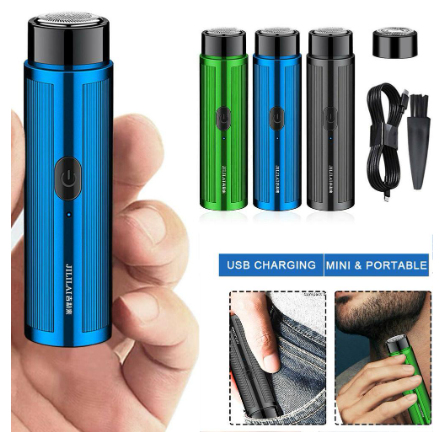 Jililai Mini Portable Hair Razor Electric Shaver for Men Beard Trimmer USB Rechargeable Travel Face Shaver Hair Removal