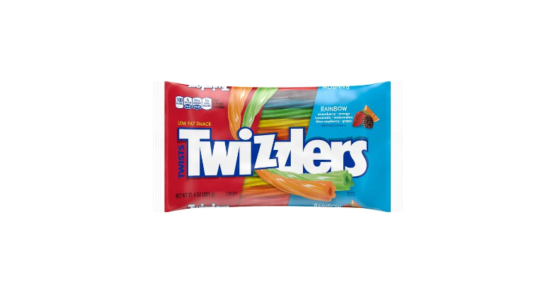 Twizzlers Twists Assorted Fruit Flavored Rainbow Chewy Candy 351g