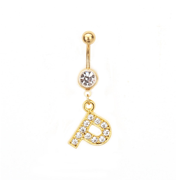 Body Piercing Drop Dangle Belly Button Rings Navel 26 Letter Ring Jewelry Sexy P