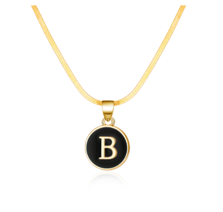 26 Letter Pendant 18K Gold Snake Chain Necklace Classic Fashion Suitable for Men and Women Letter Necklace Jewelry Wholesale B