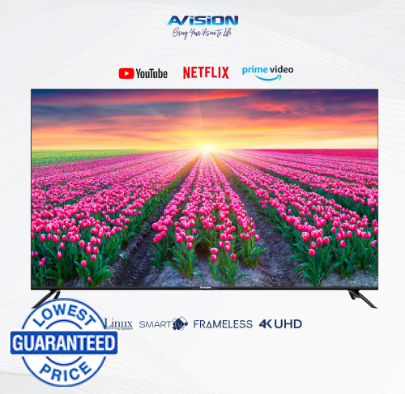 Avision 55 Inch Frameless 4K Smart Digital Led Tv w/ Built-in Netflix,Youtube&Screencast 55UL85C