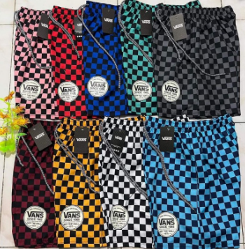 Vans inspired taslan checkboard checkered diced short unisex