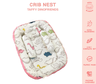 Kozy Blankie Taffy Dinofriends Cotton Portable Crib Baby Nest