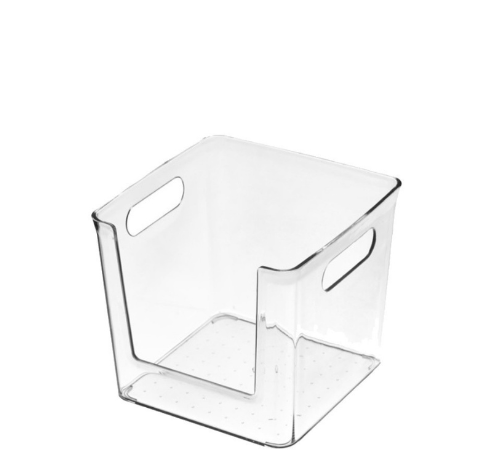 Acrylic U-Type Storage Bins and Container for Pantry, Bathroom, Vanity Cutout Handle