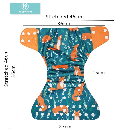 Happyflute 2023 Baby Reborn 4pcs set Washable Eco-friendly Baby Cloth Diaper Ecological Adjustable Nappy Reusable Diaper SET31