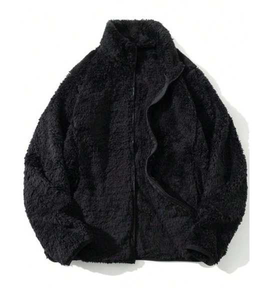 Men's Autumn/Winter Stand Collar Windproof Warm Zip-Up Fleece Jacket