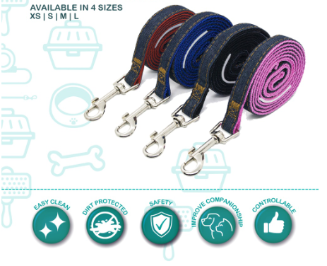 Doggo Denim Strong Leash (Small Size)