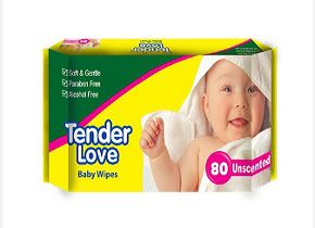 Tender Love Baby Wipes Unscented 80's