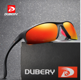 Dubery  Brand Design Square Semi Rimless Polarized Sun Glasses For Men Luxury Vin