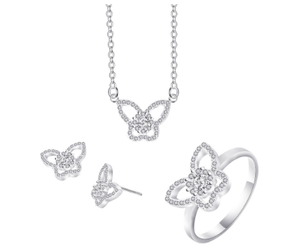 Silver S106 Italy 925 Butterfly Ladies Set