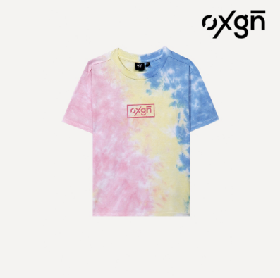 OXGN Tie Dye Logo Graphic Print T-Shirt For Women (Multi-Color)