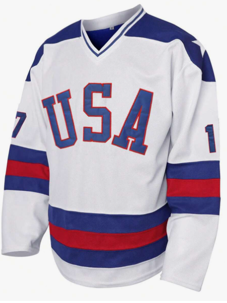 Men's Ice Hockey Jersey Usa 17 White Embroidery Athletic Shirt Field Hockey Shirt Gym Clothes Men Basic T-Shirt