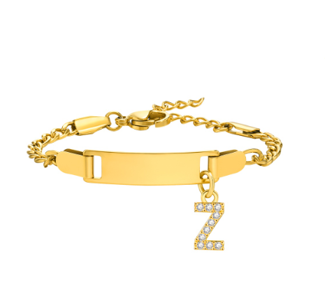 Vnox Baby Name Bracelet with Letter Pendant,Toddler Child ID Bracelet Girl Boy Birthday Gift Z