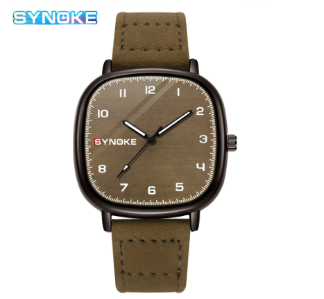 SYNOKE Original Men's Watch Luxury Classic Waterproof Business Fashion Quartz Watch BROWN