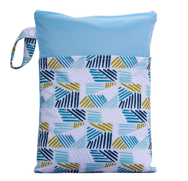 25x35cm Wet Dry Bags Double Pocket Zipper Wet Bag For Baby Cloth Diapers Washable Travel Bags Clothes with Two Zip Bag 002