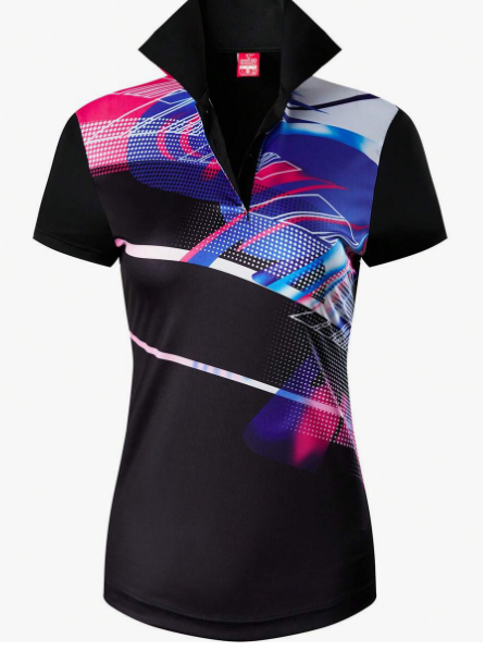 1pc Women's Athletic Polo Shirt Tennis Badminton Golf Bowling Quick-Dry T-Shirt, SWT337