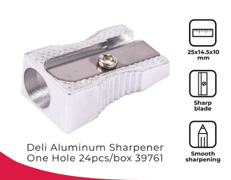 Deli 39761 Aluminum Sharpener One Hole (1PC) [752539761]