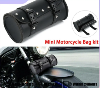 Universal Handlebar Storage Bag Leather Barrel Bag Motorcycle Front Fork Tool Saddle Bag