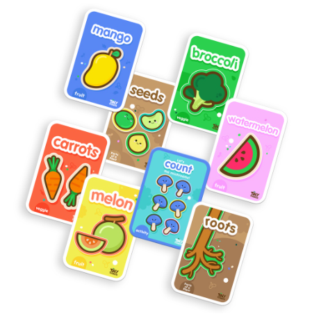 Tiny Things Baby's First Garden Word Educational Flash Cards | Toddler Homeschool Montessori English