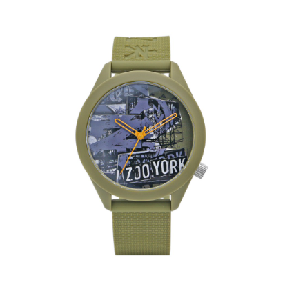 Green Silicone Strap Analog Watch