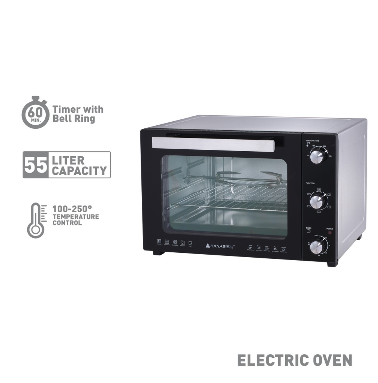 Hanabishi Electric Oven HEO55SS 55L Best for Baking with 5 cooking functions
