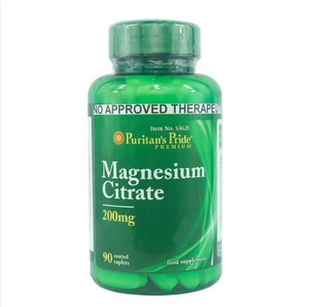 Puritans Pride Magnesium Citrate 90 Caplets 200MG