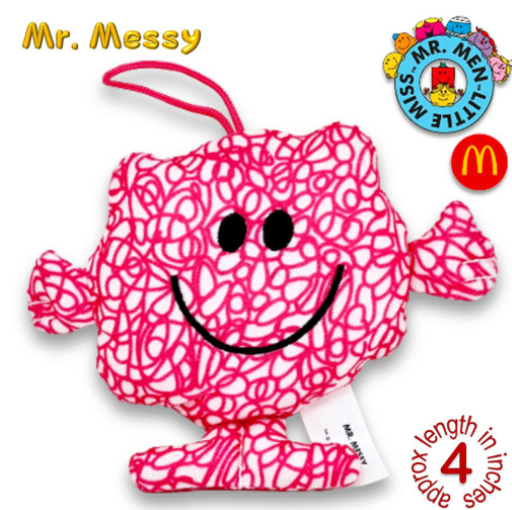 Mr Men Little Miss 2001 McDo Hanging Plushies Bag Charm Stuffed Toys M13