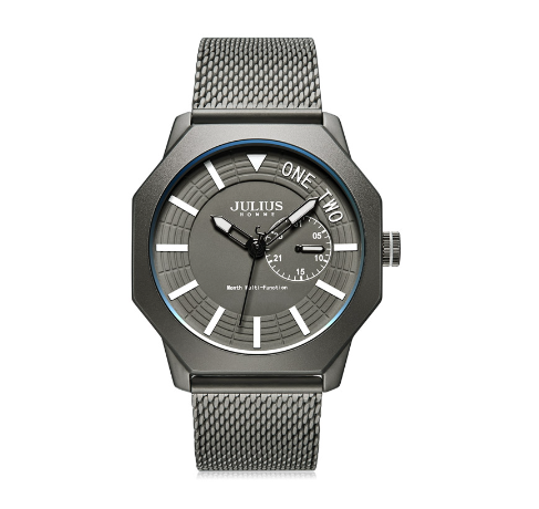 JULIUS New Casual Stereo Diamond Two Disc Men's Watch JAH-126 2