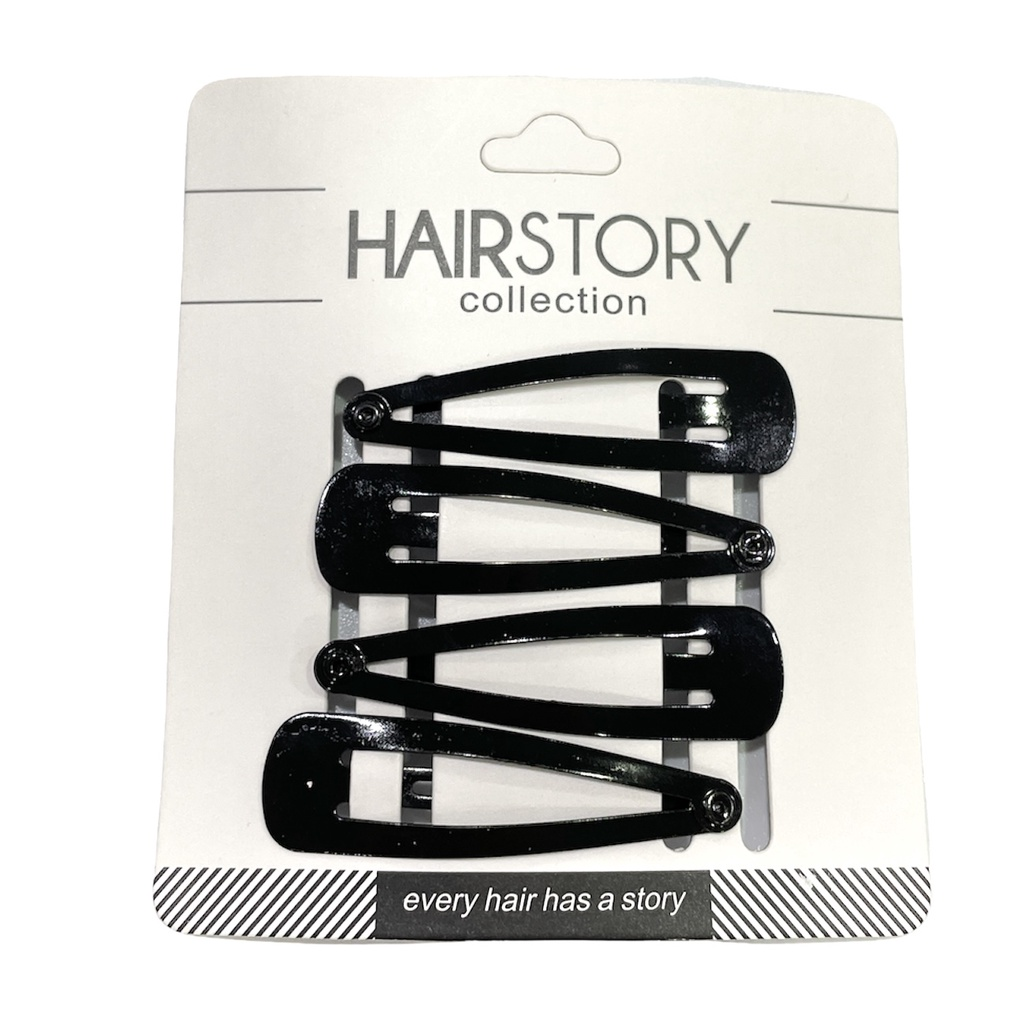 HAIRSTORY Classic Metal Snap Clip 5cm (Pack of 4 pcs)