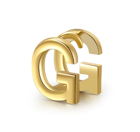 Unique Design Initial Letter Earrings 18K Gold Double Layer Letter Earrings Jewelry Single G