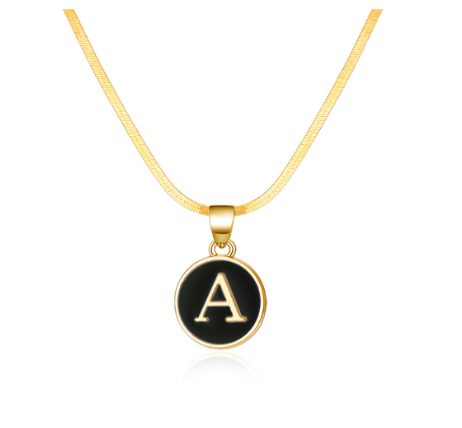 26 Letter Pendant 18K Gold Snake Chain Necklace Classic Fashion Suitable for Men and Women Letter Necklace Jewelry Wholesale A