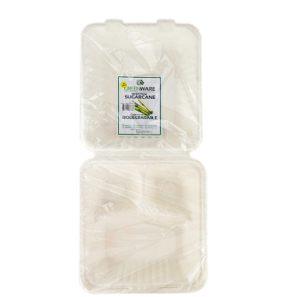 Greenware Eco-Friendly Dinnerware Sugarcane 3 Compartments 50pcs