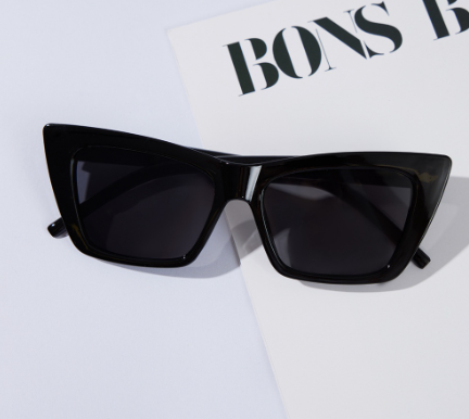 Casual Plain Full Rim Cat Eye Sunglasses With Glasses Box