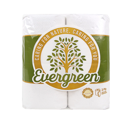 Evergreen Bathroom Tissue 2 Ply 300 Pulls x 4 Rolls