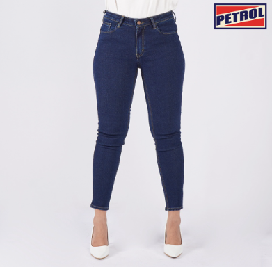 Petrol Ladies Basic Denim Stretchable Pants Super Skinny Fitting High Waist 139297-U Dark Shade