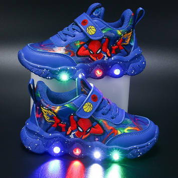 Light up shoes for kids LED spike pattan shoes for kids boys sneakers velcro light up shoes