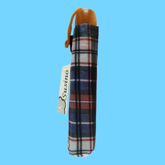RE Susino Umbrella 3 Fold Checkered Prints 3 Variant Color Stripe Design Assorted