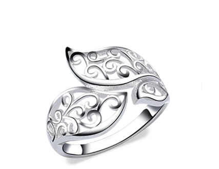 Italy Sterling Silver Japayuki Floral Design Ladies Ring