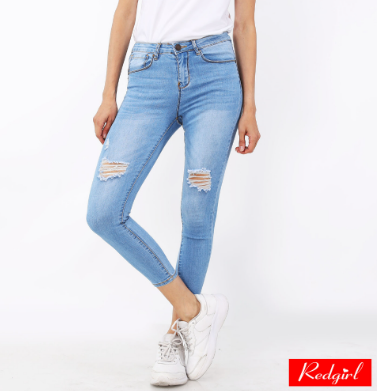 Red Girl Denim Long Pants Slim & Cropped Ladies RSLB21-0220