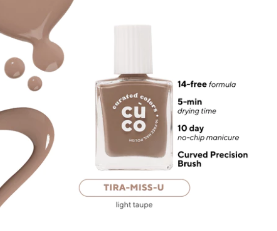 CuCo Nail Polish - Tira-Miss-U (14-free, Quick-Dry, Vegan, Long-Lasting, Nail Polish)