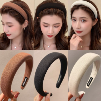 Korean Style Net Red Wide-Brimmed Sponge Headband Headband for Fashion Girls