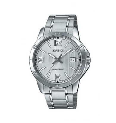 Casio Silver Stainless Steel Strap Date Watch for Men