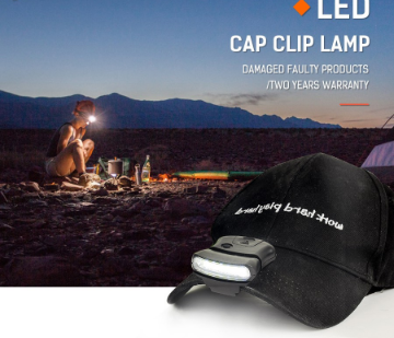 LED Head Light Cold White Cap Clip Lamp Outdoor Camping Light Hiking Easy Carry Flashlight