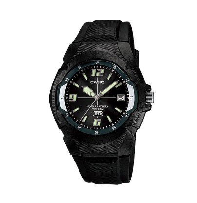 Casio Black Resin Strap 10 Year Battery Watch