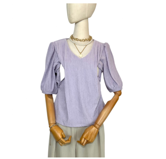 Nursing Blouse Puff Sleeve Plain Bark Nursing Top Breastfeeding Blouse Nursing wear Baptismal Outfit NB13