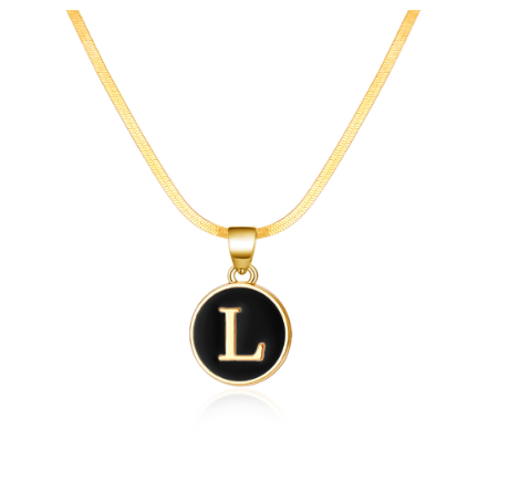 26 Letter Pendant 18K Gold Snake Chain Necklace Classic Fashion Suitable for Men and Women Letter Necklace Jewelry Wholesale L