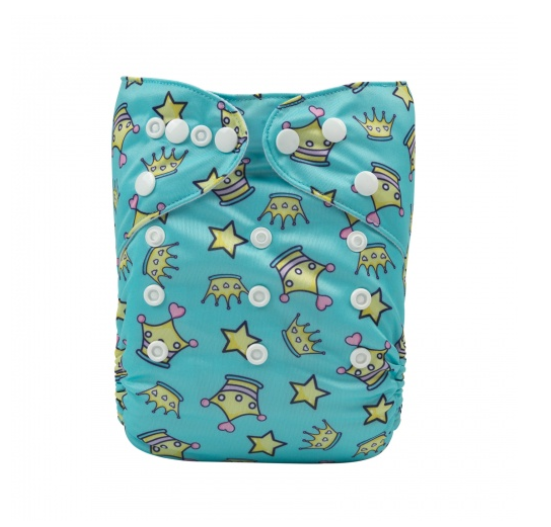 Alva Baby Cloth Diapers 1Set With Bamboo Charcoal Insert Printed Washable Diapers Cloth Diaper Pocket Nappy D17