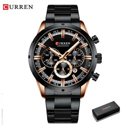 Curren Men's Watch Blue Dial Stainless Steel Band Business Male Watches Waterproof Date Luxuries Wrist 8355 M01