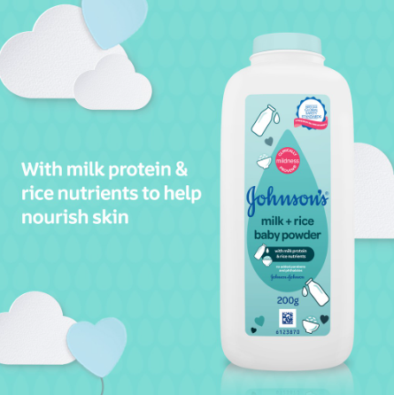 Johnson's Milk+Rice Baby Powder 200g - Baby Essentials, Baby Care