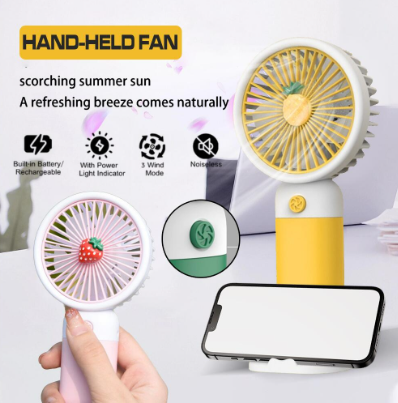 Small Fan Handheld Mini Portable Electric Fan Rechargeable USB Charging Phone Stand Student Electric